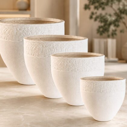 Luna Series Planters – Stone Finish FRC | 4 Sizes