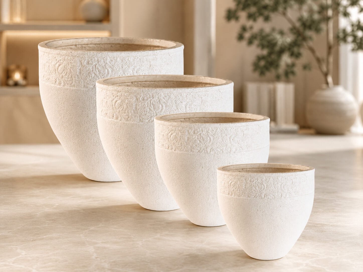 Luna Series Planters – Stone Finish FRC | 4 Sizes